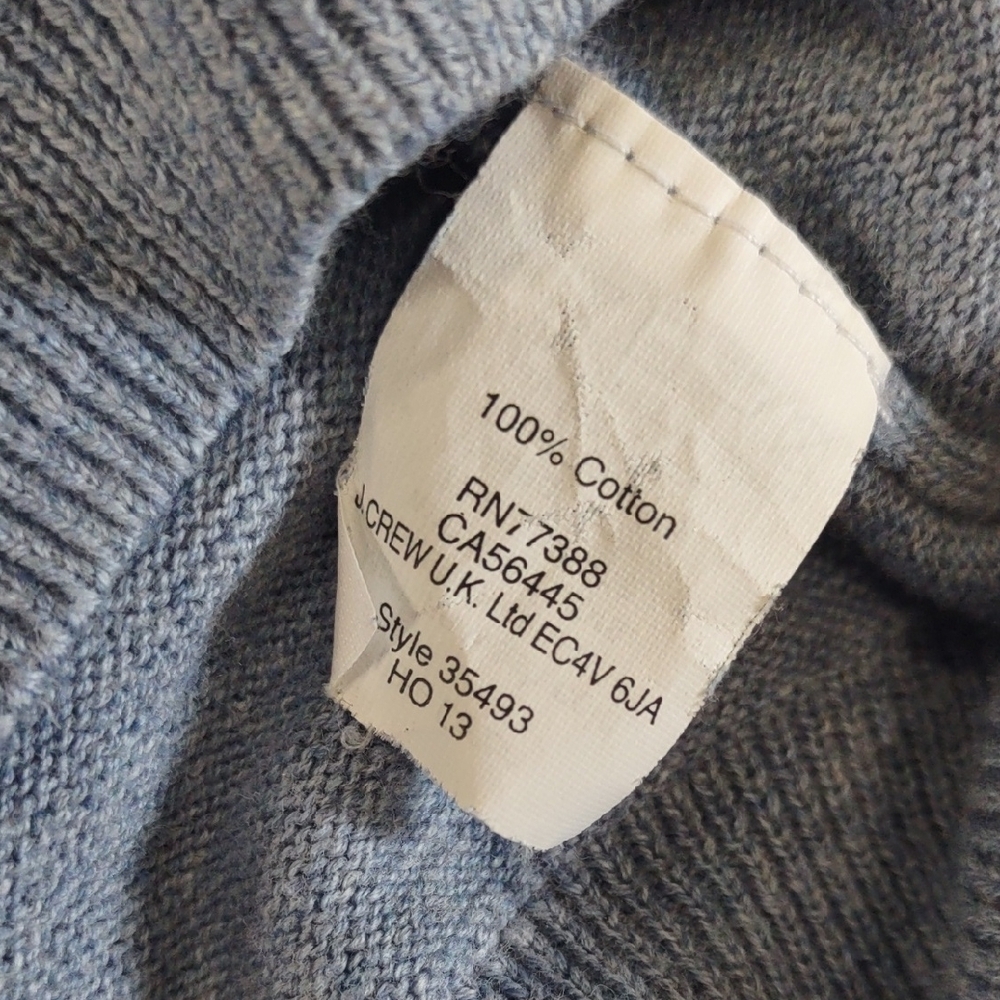 J.CREW 100%Cotton Men's Blue V-Neck Sweater - Picture 14 of 15